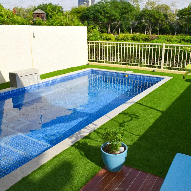 Green Wall Decor - Customized Synthetic Grass Artificial turf garden Artificial Grass for swimming pool – Deyuan detail pictures