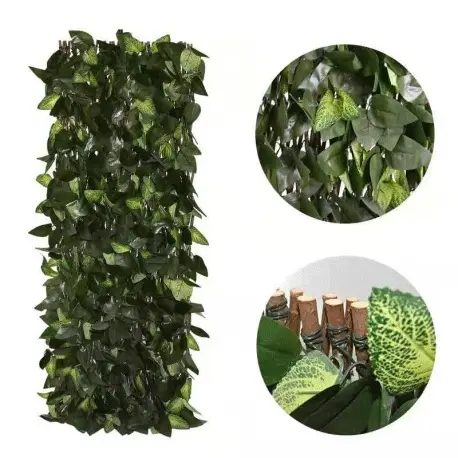 Artificial Grass Panel - Artificial Plant Expandable Willow Fence Trellis Hedge With Different Leaves – Deyuan