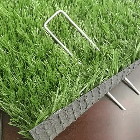 Cheap PriceList for Green Wall System - grass Sod Staple Stake Grass U-type Nail Steel Smooth Flat top Turf Nail – Deyuan detail pictures