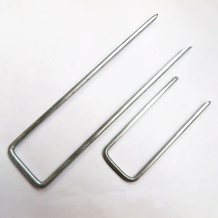 Cheap PriceList for Green Wall System - grass Sod Staple Stake Grass U-type Nail Steel Smooth Flat top Turf Nail – Deyuan detail pictures