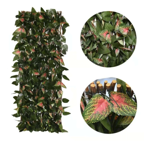 Artificial Grass Panel - Artificial Plant Expandable Willow Fence Trellis Hedge With Different Leaves – Deyuan