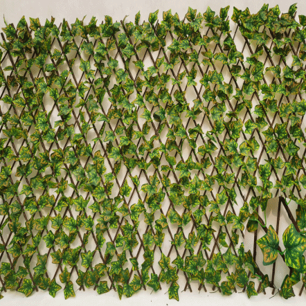 Excellent quality Artificial Turf Mat - garden Expandable artificial plastic laurel leaves trellis bamboo panel boxwood mat Ivy Privacy Fence fencing hedge – Deyuan detail pictures