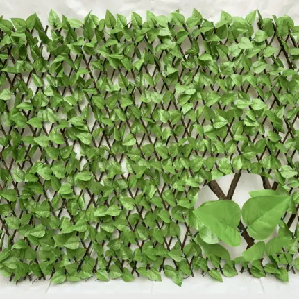 Artificial Grass For Playground - Artificial Ivy expandable willow trellis hedgeartificial retractable plastic leaves fence – Deyuan