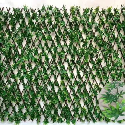 factory customized Discount Artificial Grass - wholesale artificial topiary ivy fence artificial foliage fence artificial expandable trellis hedge for garden decoration – Deyuan detail pictures