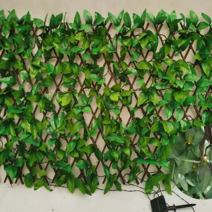 factory customized Discount Artificial Grass - wholesale artificial topiary ivy fence artificial foliage fence artificial expandable trellis hedge for garden decoration – Deyuan detail pictures