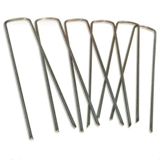 Cheap PriceList for Green Wall System - grass Sod Staple Stake Grass U-type Nail Steel Smooth Flat top Turf Nail – Deyuan detail pictures