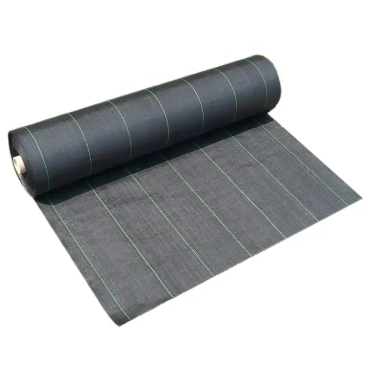 Artificial Grass Wall - grass prevention Black and Green PP woven fabric weed mat – Deyuan detail pictures