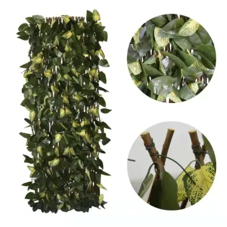Artificial Grass Panel - Artificial Plant Expandable Willow Fence Trellis Hedge With Different Leaves – Deyuan