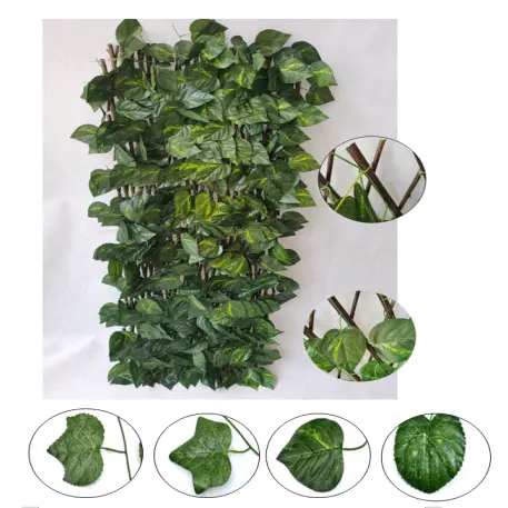 factory customized Discount Artificial Grass - wholesale artificial topiary ivy fence artificial foliage fence artificial expandable trellis hedge for garden decoration – Deyuan detail pictures