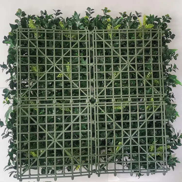 Artificial Grass Tile - Anti-Uv Plastic Artificial Hedge Boxwood Panels Green Plant Vertical Garden Wall – Deyuan