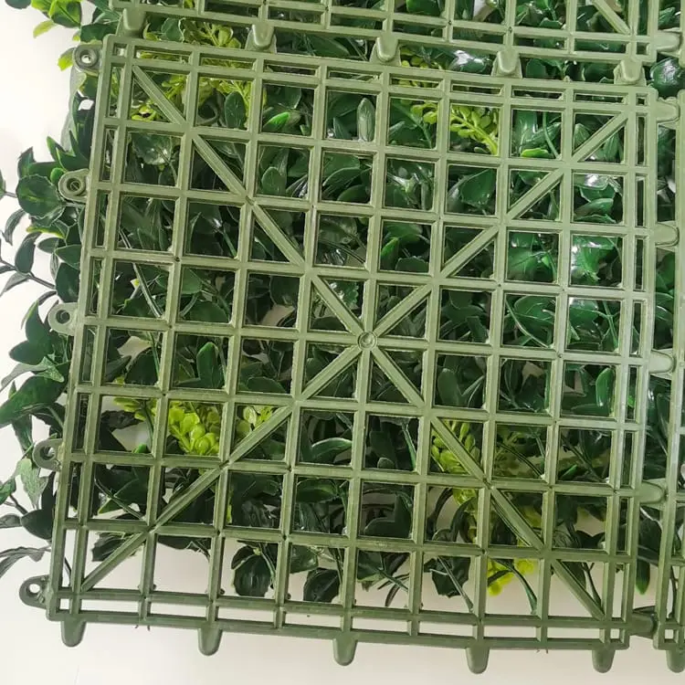 Artificial Grass Tile - Anti-Uv Plastic Artificial Hedge Boxwood Panels Green Plant Vertical Garden Wall – Deyuan