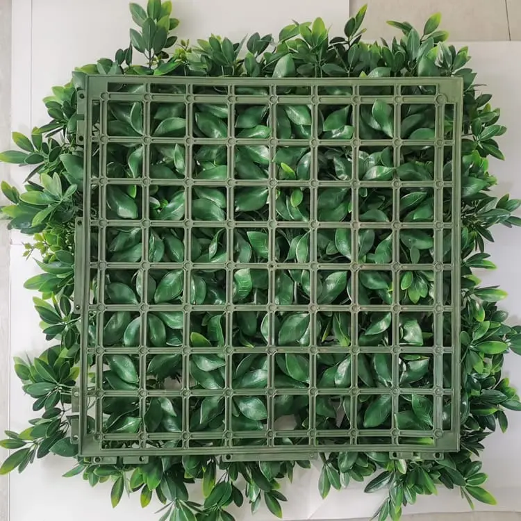 Professional China Most Realistic Artificial Grass - Wholesale decorative green artificial plant wall boxwood hedge for green outdoor wall – Deyuan
