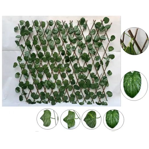 factory customized Discount Artificial Grass - wholesale artificial topiary ivy fence artificial foliage fence artificial expandable trellis hedge for garden decoration – Deyuan detail pictures