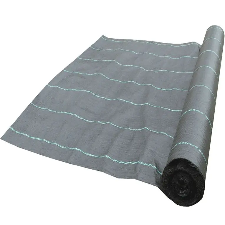 Artificial Grass Wall - grass prevention Black and Green PP woven fabric weed mat – Deyuan detail pictures